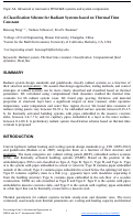 Cover page: A Classification Scheme for Radiant Systems based on Thermal TimeConstant