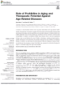 Cover page: Role of Prohibitins in Aging and Therapeutic Potential Against Age-Related Diseases