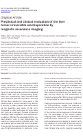 Cover page: Preclinical and clinical evaluation of the liver tumor irreversible electroporation by magnetic resonance imaging.