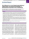 Cover page: Sex Differences in the Relationship Between Inflammation and Reward Sensitivity: A Randomized Controlled Trial of Endotoxin.