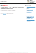 Cover page: Conceptualizing a tool to optimize therapy based on dynamic heterogeneity