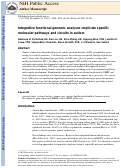Cover page: Integrative Functional Genomic Analyses Implicate Specific Molecular Pathways and Circuits in Autism