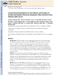 Cover page: Current recommendations for surveillance and surgery of intraductal papillary mucinous neoplasms may overlook some patients with cancer.