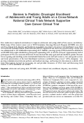 Cover page: Barriers to Pediatric Oncologist Enrollment of Adolescents and Young Adults on a Cross-Network National Clinical Trials Network Supportive Care Cancer Clinical Trial