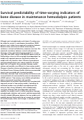 Cover page: Survival predictability of time-varying indicators of bone disease in maintenance hemodialysis patients.