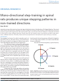 Cover page: Mono-directional step-training in spinalrats produces unique stepping patterns innon-trained directions