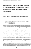 Cover page: Discretionary Desecration: Dził Nchaa Si An (Mount Graham) and Federal Agency Decisions Affecting American Indian Sacred Sites