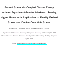 Cover page: Excited states via coupled cluster theory without equation-of-motion methods: Seeking higher roots with application to doubly excited states and double core hole states