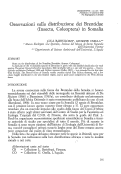 Cover page: Osservazioni sulla distribuzione dei Brentidae (Insecta, Coleptera) in Somalia