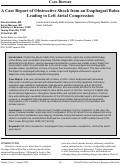 Cover page: A Case Report of Obstructive Shock from an Esophageal Bolus Leading to Left Atrial Compression