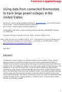 Cover page: Using data from connected thermostats to track large power outages in the United States