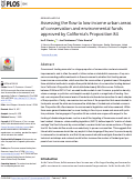 Cover page: Assessing the flow to low-income urban areas of conservation and environmental funds approved by Californias Proposition 84.