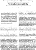 Cover page: Characterizing Contextual Variation in Children's Preschool Language Environment Using Naturalistic Egocentric Videos