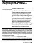 Cover page: Two-million-year-old snapshots of atmospheric gases from Antarctic ice