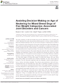 Cover page: Assisting Decision-Making on Age of Neutering for Mixed Breed Dogs of Five Weight Categories: Associated Joint Disorders and Cancers