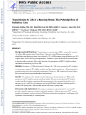 Cover page: Transitioning to Life in a Nursing Home: The Potential Role of Palliative Care