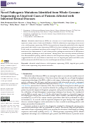 Cover page: Novel Pathogenic Mutations Identified from Whole-Genome Sequencing in Unsolved Cases of Patients Affected with Inherited Retinal Diseases.