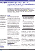 Cover page: Diagnostic accuracy of ASQ for screening of neurodevelopmental delays in low resource countries.