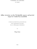 Cover page: Affine structure on the Teichmuller spaces and period maps for Calabi-Yau manifolds