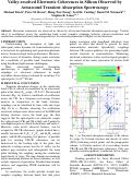 Cover page: Valley-resolved electronic coherences in silicon observed by attosecond transient absorption spectroscopy