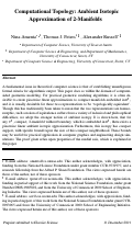 Cover page: Computational Topology: Ambient Isotopic Approximation of 2-Manifolds