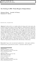 Cover page: On solving L-SR1 trust-region subproblems