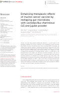 Cover page: Enhancing therapeutic effects of murine cancer vaccine by reshaping gut microbiota with <i>Lactobacillus rhamnosus</i> GG and jujube powder.