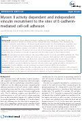 Cover page: Myosin II activity dependent and independent vinculin recruitment to the sites of E-cadherin mediated cell-cell adhesion