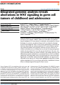 Cover page: Integrated genomic analysis reveals aberrations in WNT signaling in germ cell tumors of childhood and adolescence