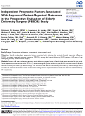 Cover page: Independent Prognostic Factors Associated With Improved Patient-Reported Outcomes in the Prospective Evaluation of Elderly Deformity Surgery (PEEDS) Study.