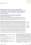 Cover page: SNP Assay Development for Linkage Map Construction, Anchoring Whole-Genome Sequence, and Other Genetic and Genomic Applications in Common Bean