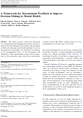 Cover page: A Framework for Measurement Feedback to Improve Decision-Making in Mental Health