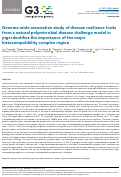 Cover page: Genome-wide association study of disease resilience traits from a natural polymicrobial disease challenge model in pigs identifies the importance of the major histocompatibility complex region