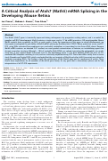 Cover page: A Critical Analysis of Atoh7 (Math5) mRNA Splicing in the Developing Mouse Retina