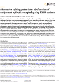 Cover page: Alternative splicing potentiates dysfunction of early-onset epileptic encephalopathy SCN2A variants