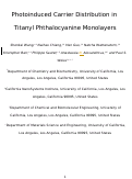 Cover page: Photoinduced Carrier Generation and Distribution in Solution-Deposited Titanyl Phthalocyanine Monolayers