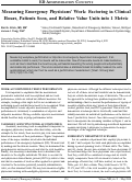 Cover page: Measuring Emergency Physicians’ Work: Factoring in Clinical Hours, Patients Seen, and Relative Value Units into 1 Metric