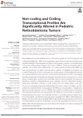 Cover page: Non-coding and Coding Transcriptional Profiles Are Significantly Altered in Pediatric Retinoblastoma Tumors