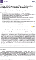 Cover page: Coding RNA Sequencing of Equine Endometrium during Maternal Recognition of Pregnancy