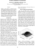 Cover page: The Role of Similarity in Generalization