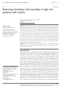 Cover page: Reducing morbidity and mortality in high risk patients with statins