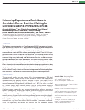 Cover page: Internship Experiences Contribute to Confident Career Decision Making for Doctoral Students in the Life Sciences.