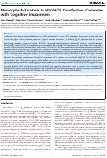 Cover page: Monocyte Activation in HIV/HCV Coinfection Correlates with Cognitive Impairment