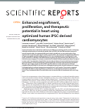 Cover page: Enhanced engraftment, proliferation and therapeutic potential in heart using optimized human iPSC-derived cardiomyocytes