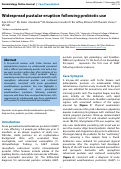 Cover page: Widespread pustular eruption following probiotic use