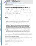 Cover page: Deep learning for automated, interpretable classification of lumbar spinal stenosis and facet arthropathy from axial MRI.