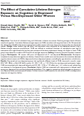 Cover page: The Effect of Cumulative Lifetime Estrogen Exposure on Cognition in Depressed Versus Non-Depressed Older Women