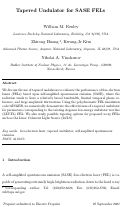 Cover page: Tapered undulator for SASE FELs