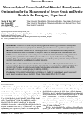 Cover page: Meta-analysis of Protocolized Goal-Directed Hemodynamic Optimization for the Management of Severe Sepsis and Septic Shock in the Emergency Department.