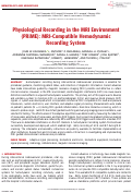 Cover page: Physiological Recording in the MRI Environment (PRiME): MRI-Compatible Hemodynamic Recording System